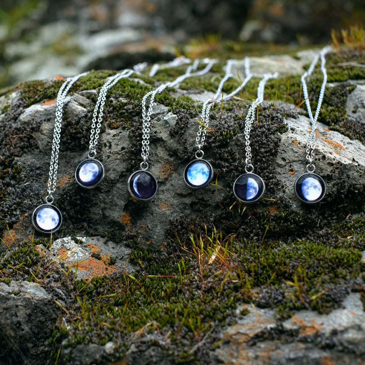Glowing Moon Phase Necklace – StarMapJewelry Glowing Moon Phase Necklace – StarMapJewelry