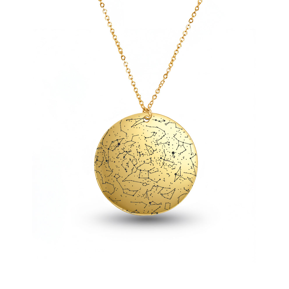 Custom Star Map Gold Filled Necklace Medium Size