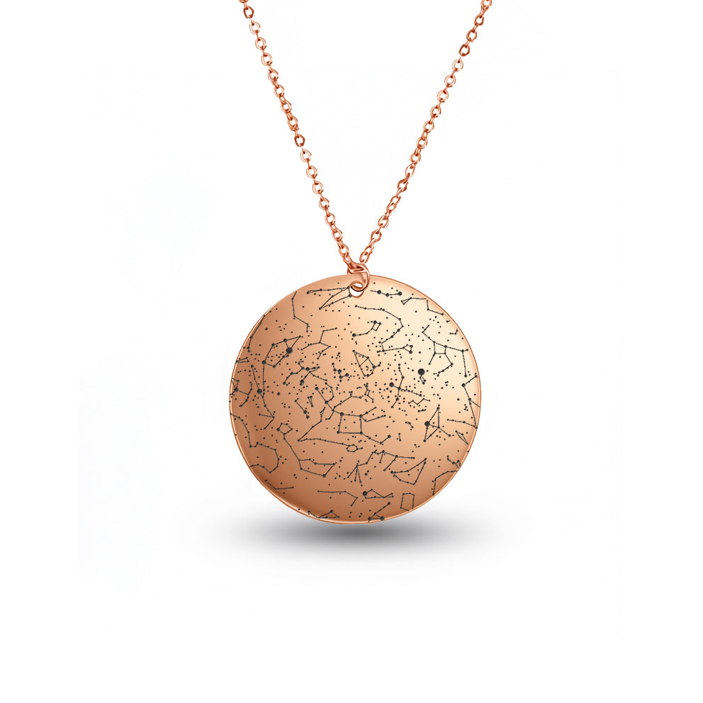 Custom Star Map Rose Gold Filled Necklace Medium Size