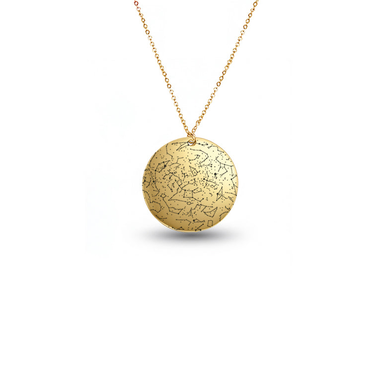 Custom Star Map Gold Filled Necklace Small Size