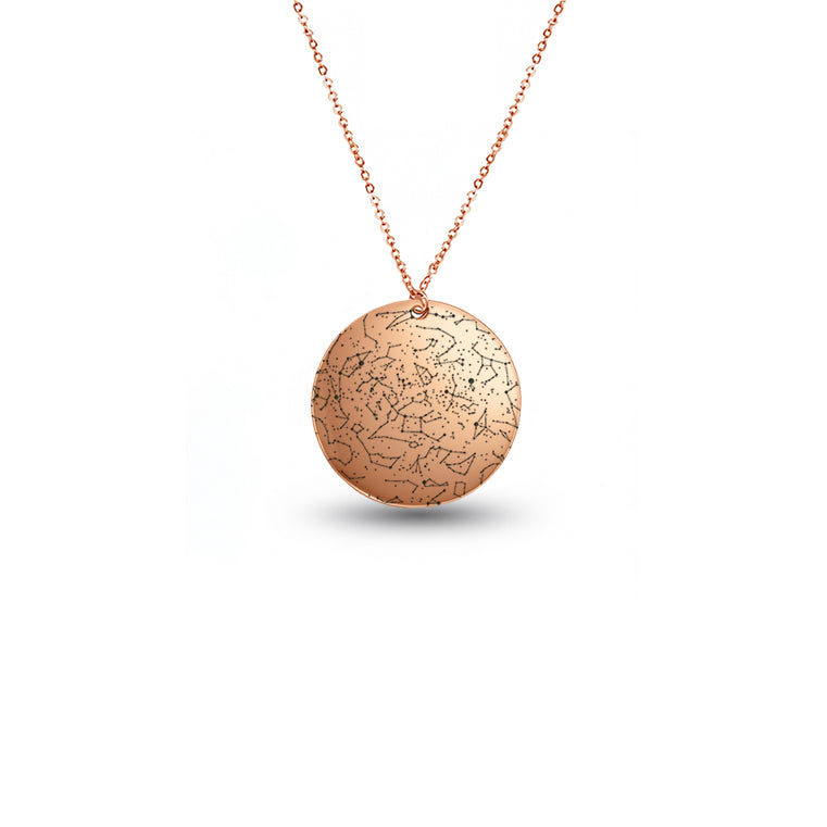 Custom Star Map Rose Gold Filled Necklace Small Size