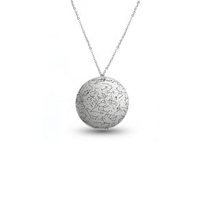 Custom Star Map Sterling Silver Necklace Small Size