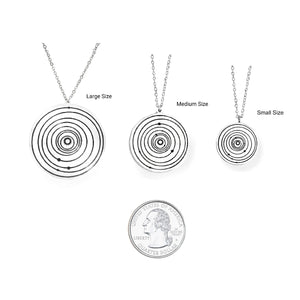 Custom Solar System Necklace in Sterling Silver Medium Size