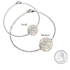 Custom Star Map Sterling Silver Bracelet Medium Size