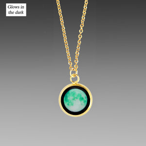Glowing Moon Phase Necklace in Gold Plating