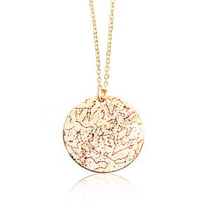 Premium Solid 14k GOLD Custom Star Map Necklace Medium Size