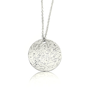 Premium Solid 14k White Gold Custom Star Map Necklace Medium Size