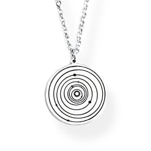 Custom Solar System Necklace in Sterling Silver Medium Size