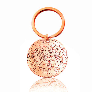 Custom Star Map Rose Gold Plated Stainless Steel Keychain Medium Size