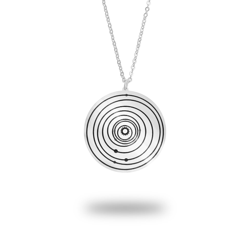 Custom Solar System Necklace in Sterling Silver