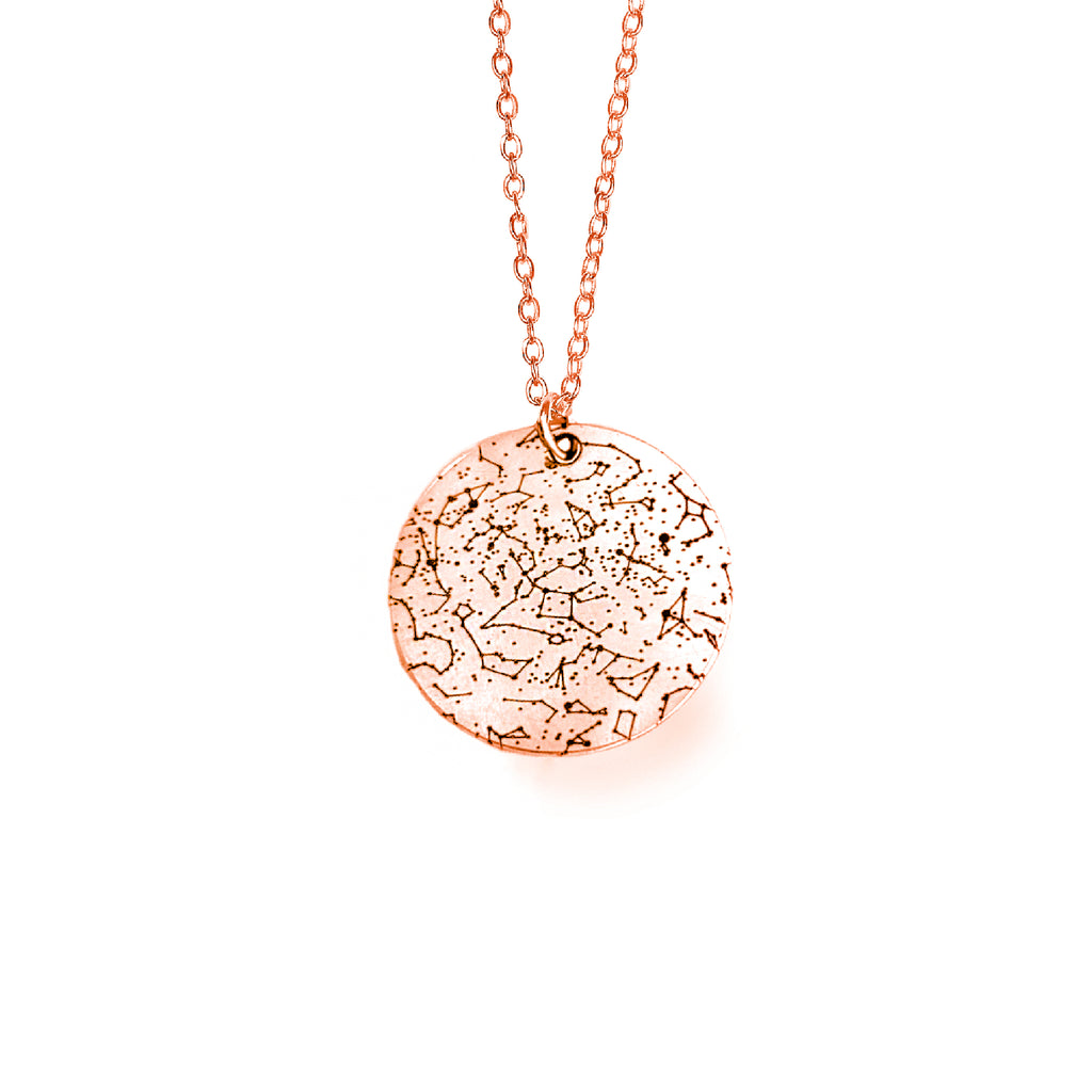 Custom Star Map Rose Gold Filled Necklace Small Size