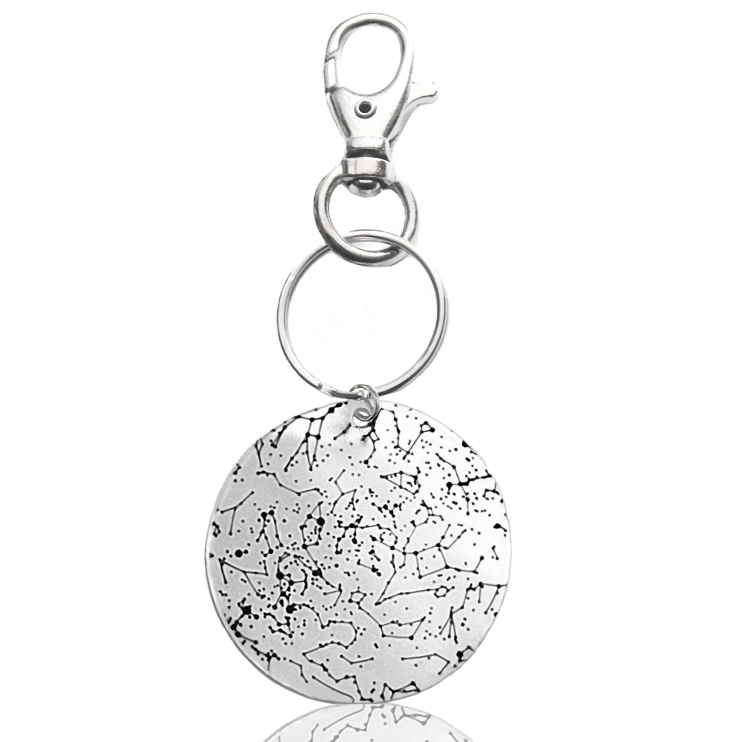 Custom Star Map Stainless Steel Keychain Large Size