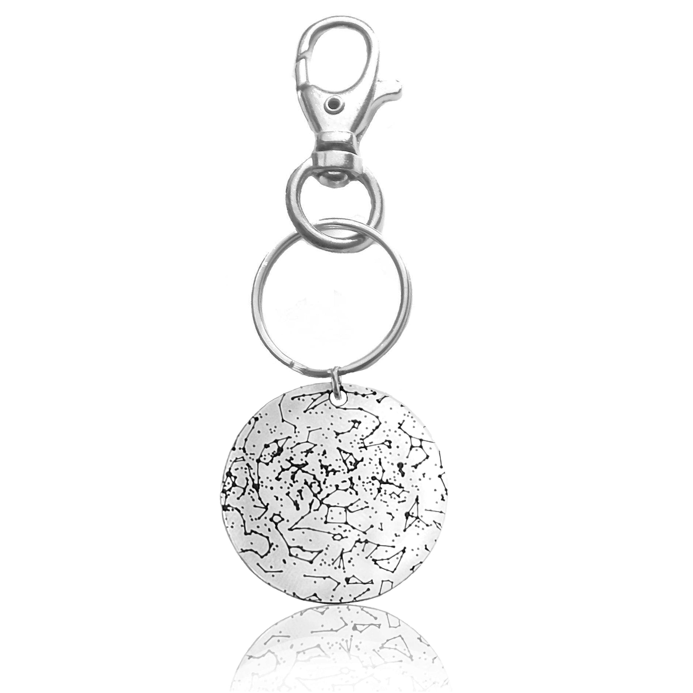 Custom Star Map Stainless Steel Keychain or Necklace Medium Size