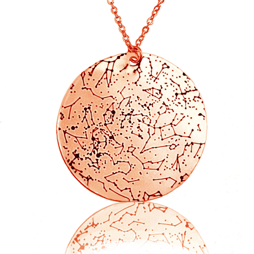 Custom Star Map Rose Gold Filled Necklace Large Size