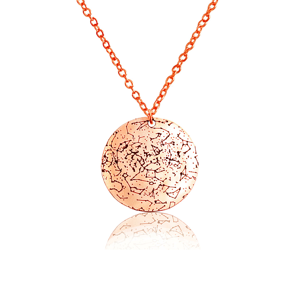 Custom Star Map Rose Gold Filled Necklace Medium Size
