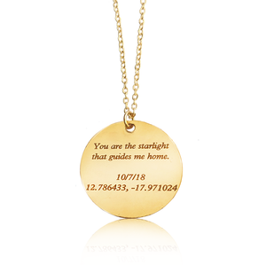 Premium Solid 14k GOLD Custom Star Map Necklace Medium Size