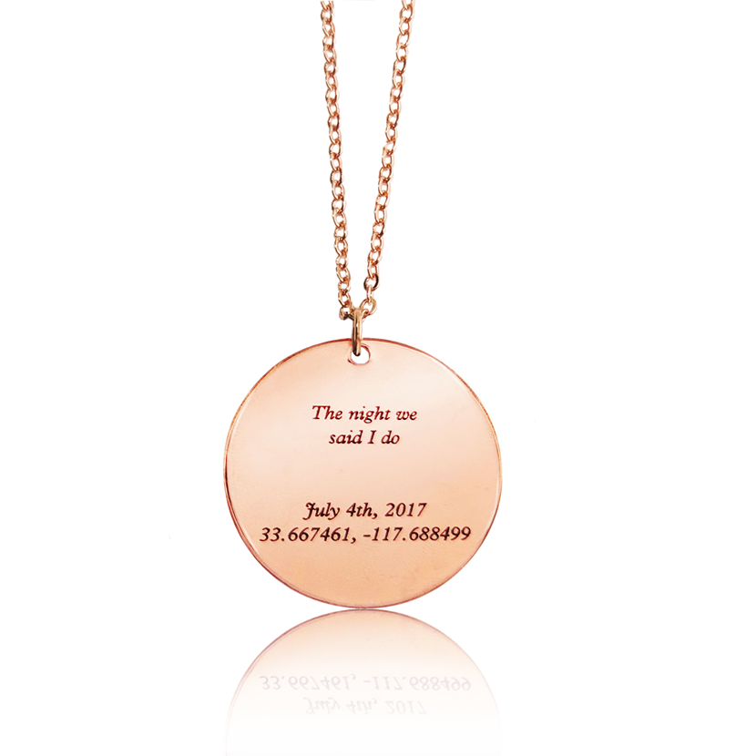 Premium Solid 14k Rose Gold Custom Star Map Necklace Medium Size