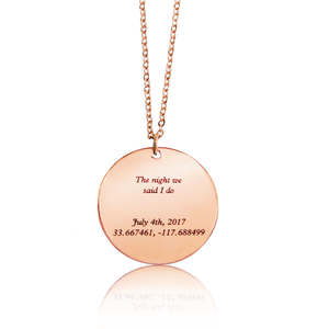 Premium Solid 14k Rose Gold Custom Star Map Necklace Medium Size